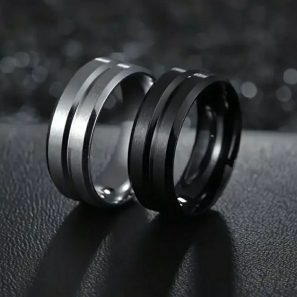 Titanium Steel Black band, sz 9, unisex - Picture 1 of 2